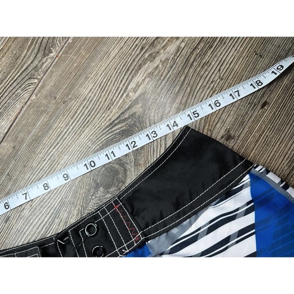 MOLOKAI Surf Co. Board Shorts Lined hook and loop Blue white 40 - Picture 8 of 10